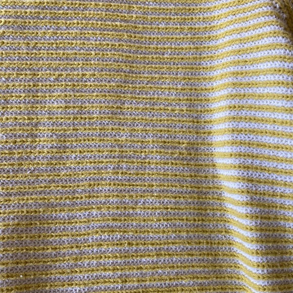 Marled Reunited Clothing yellow and white cotton and acrylic crew neck sweater - Picture 3 of 6